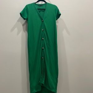 Zara Green Button MIDI Dress